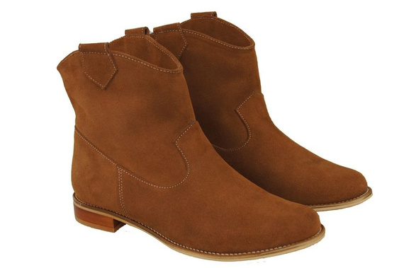 Dámské boty Caramel Jaro / podzim přírodní kůže velur 132 L ElitaBut