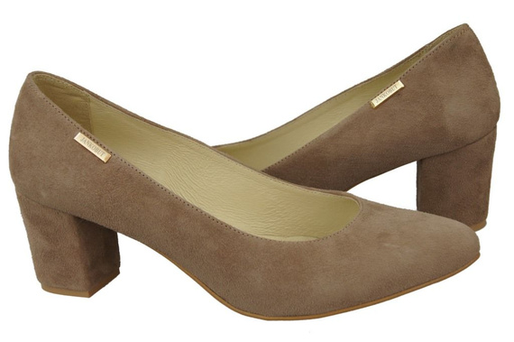 Dámská obuv Dámské lodičky Cappuccino Suede Natural Leather 106 ElitaBut