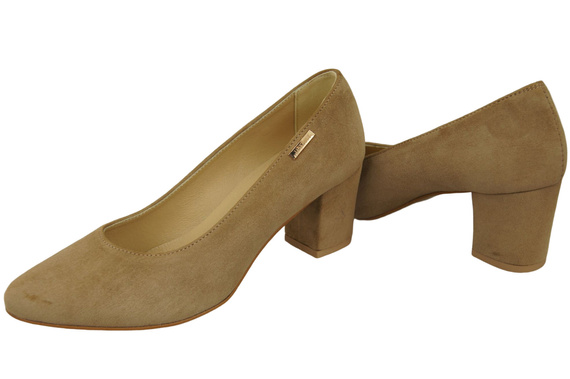 Dámská obuv Olive Natural Leather Suede pumps 106 ElitaBut