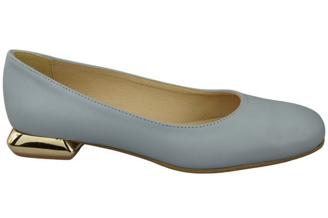 Dámské lodičky Světle modré lodičky s ozdobným podpatkem Přírodní kůže 209 ElitaBut