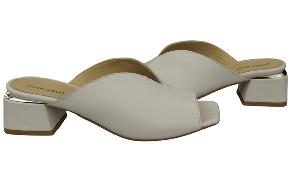 Dámská obuv Žabky na podpatku White Natural Leather 210 ElitaBut