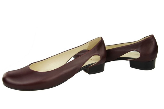 Dámské baletní boty Maroon přírodní kůže 103 ElitaBut