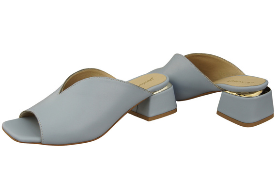 Dámské žabky na podpatku Bright Blue Natural Leather 210 ElitaBut