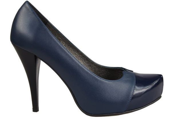 Dámská obuv Dámské lodičky z přírodní kůže Navy blue 897 ElitaBut