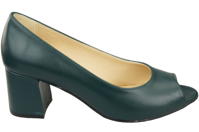 Dámská obuv PEEP TOE Malachite Lodičky z přírodní kůže s potaženým podpatkem 192 ElitaBut