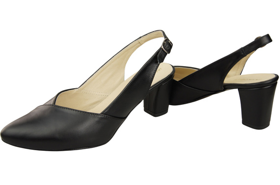 Dámská obuv Černé sandály na podpatku Přírodní kůže 217 ElitaBut