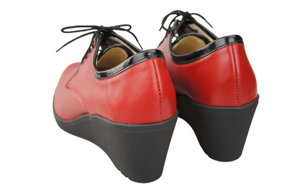 Obuv Dámské vysoké podpatky z přírodní kůže Červená 181 ElitaBut