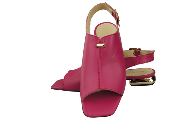 Pohodlná dámská obuv Sandály Fialové Ploché Zlatý podpatek Přírodní kůže 207 ElitaBut