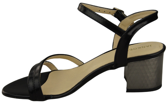 Dámská obuv Černá lesklá přírodní kůže 197 Smyslně odhalující nohy Sandály ElitaBut