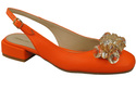 Dámská obuv Oranžové sandály s krystaly Přírodní kůže 215 ElitaBut