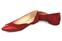 Dámské boty Ballerina Červená semišová kůže 146 ElitaBut