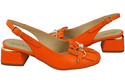 Dámská obuv Oranžové sandály zdobené třásněmi Přírodní kůže 208 ElitaBut