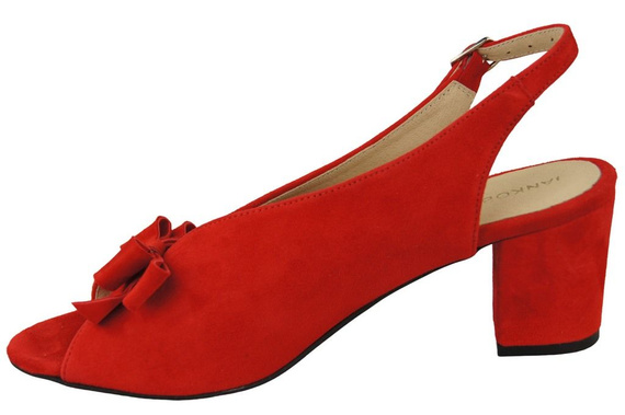 Dámská obuv Červené semišové kožené sandály 148 ElitaBut