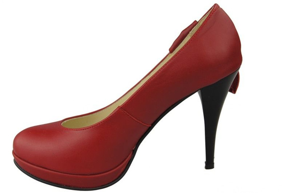 Dámská obuv Dámské lodičky na pantoflích z přírodní kůže Červená 976 ElitaBut