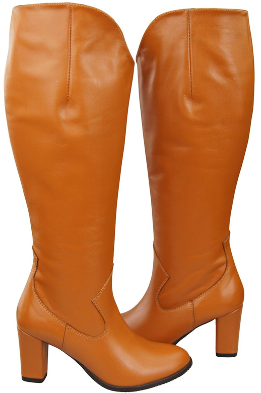 Stylové dámské červené boty na podpatku z přírodní kůže 211 ElitaBut