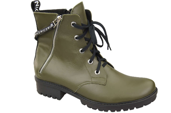 Obuv Dámská olivová obuv Obuv s nápisem NICE Přírodní kůže 173 Z ElitaBut