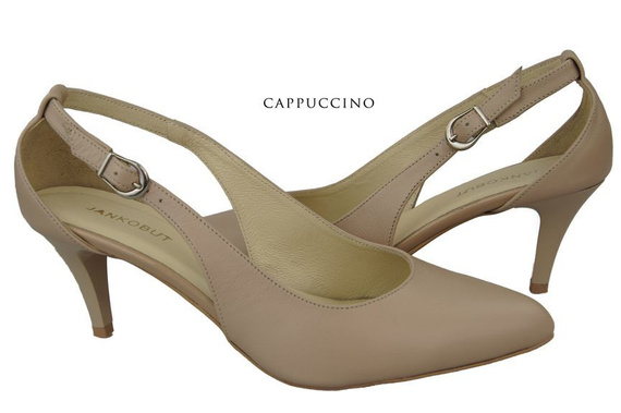 Dámská obuv Sandály Nízké Stiletto Přírodní kůže Cappuccino Lico 973 ElitaBut