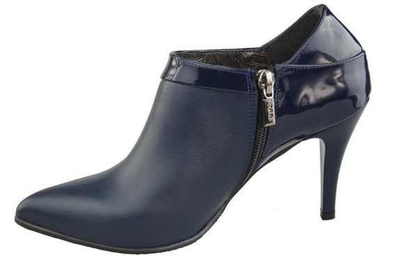 Obuv Dámské polobotky z přírodní kůže Námořnická modrá 865 ElitaBut