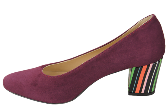 Dámská obuv Maroon Natural Suede Leather Decorative Heel 158 With ElitaBut