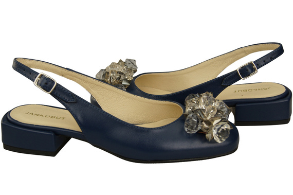 Dámská obuv Navy blue sandály s krystaly Přírodní kůže 215 ElitaBut