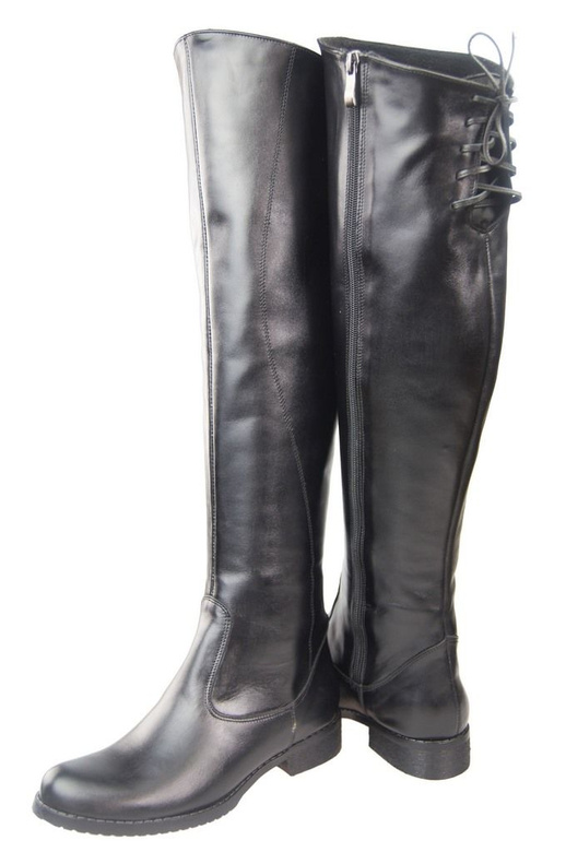 Dámská obuv Black Muskegon boty nad kolena Natural leather 121 ElitaBut