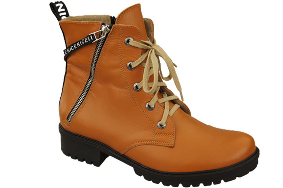 Obuv Dámské kozačky s nápisem NICE Přírodní kůže Červená 173 L ElitaBut