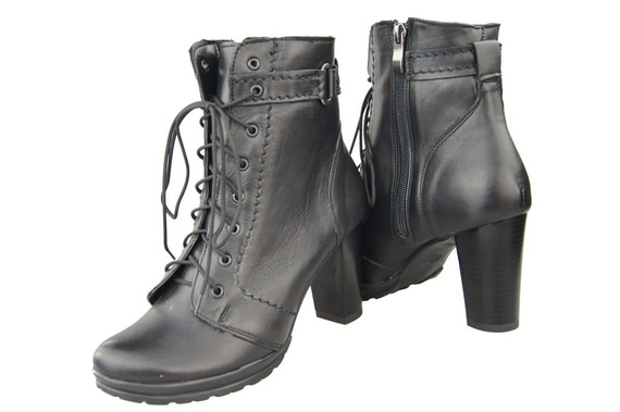 Dámská obuv Přírodní kožené boty Black 1012 ElitaBut