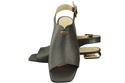 Pohodlné dámské sandály Graphite Flat Gold Heel Natural Leather 207 ElitaBut