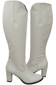 Stylová obuv Dámské bílé boty na podpatku Přírodní kůže 211 ElitaBut