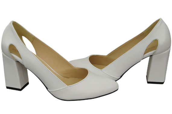 Dámská obuv White Natural Leather pumps 184 ElitaBut