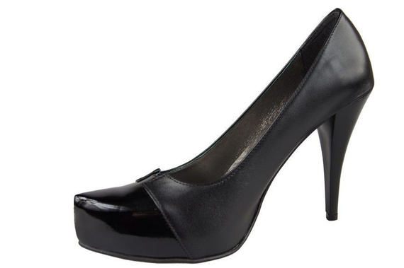 Dámská obuv Přírodní kožené lodičky Černá 897 ElitaBut