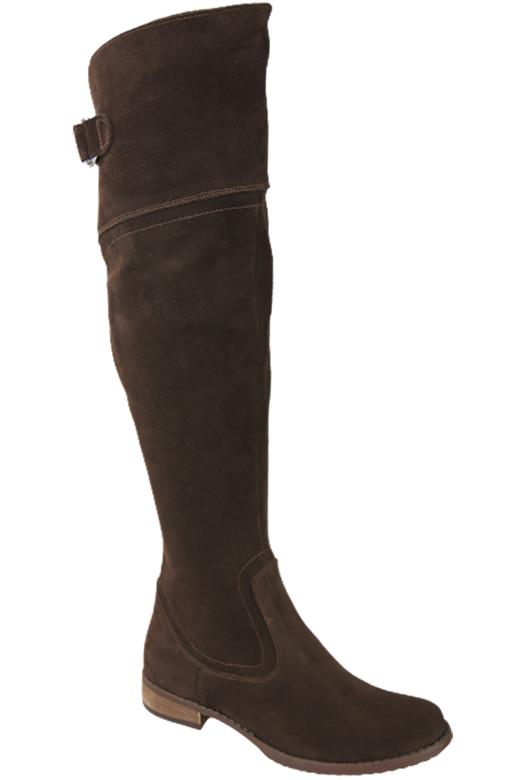 Dámské boty Chocolate Musketeers High over the knee natural leather Velour 154 ElitaBut