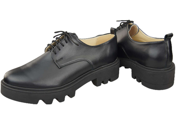 Dámská obuv se šněrováním Obuv z černé kůže Natural 180 ElitaBut