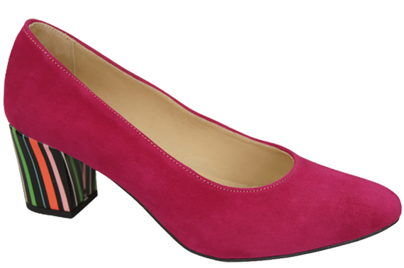 Dámská obuv Purple Purple Natural Suede Leather Ornamental Heel 158 With ElitaBut