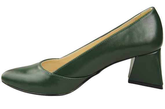 Dámské Lodičky Smaragdově zelená Pravá Kůže Špičatá Špička Podpatek ElitaBut 221