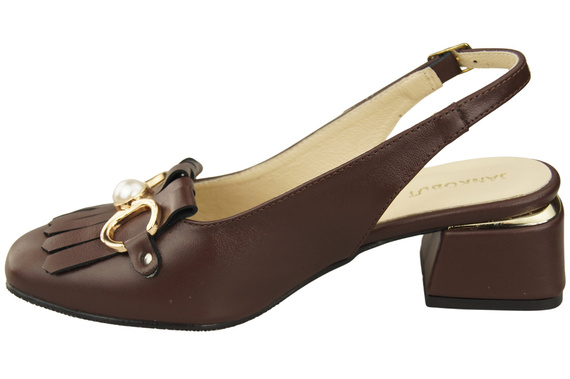 Dámská obuv Čokoládové sandály zdobené třásněmi Přírodní kůže 208 ElitaBut