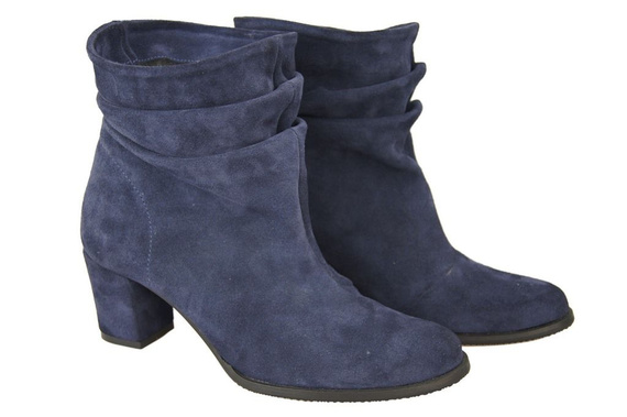 Dámská obuv Přírodní kožené kozačky Námořnická modrá 986 ElitaBut