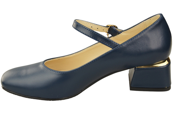 Dámská obuv Dámské lodičky s páskem Námořnická modř Přírodní kůže 202 ElitaBut