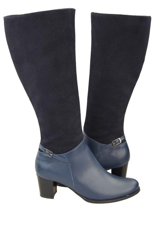 Obuv Dámské kozačky z přírodní kůže 101 navy blue ElitaBut