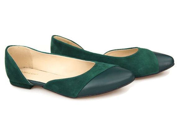 Dámské boty Balerina Malachite přírodní kůže Semiš 146 ElitaBut