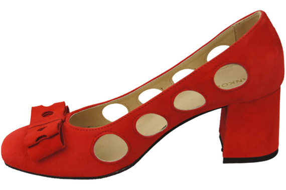 Dámská obuv Červené semišové kožené lodičky 182 ElitaBut