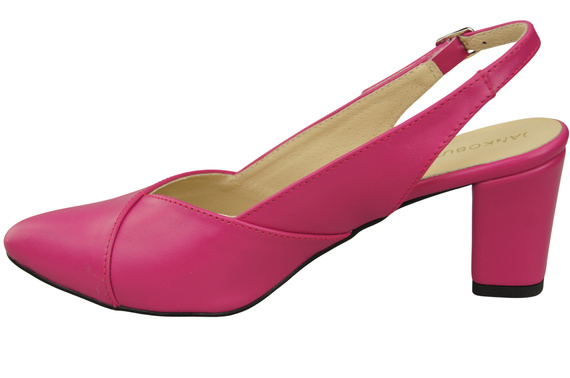 Dámská obuv Fialové sandály na podpatku Přírodní kůže 217 ElitaBut