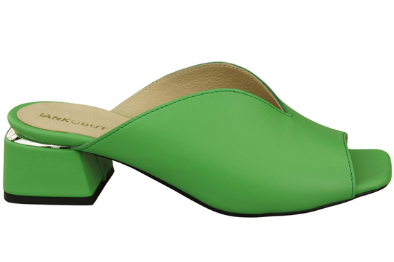 Dámské žabky na podpatku Lime Natural Leather 210 ElitaBut