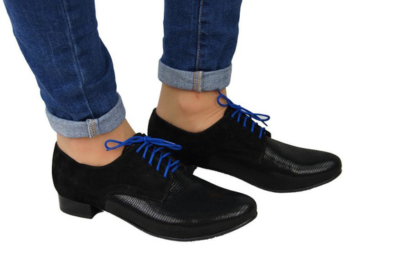 Dámská obuv Šněrovací boty z přírodní kůže Black 959 ElitaBut