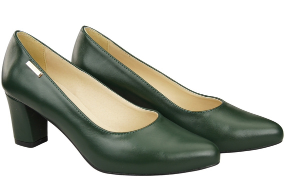 Klasické hladké boty Dámské lodičky Emerald Green Natural Leather 213 ElitaBut
