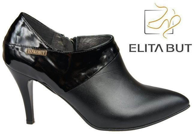 Obuv Dámské polobotky z přírodní kůže Černá 865 ElitaBut