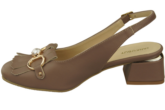 Dámská obuv Sandály Cappuccino Dark Decorated with Fringe Natural Leather 208 ElitaBut