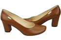 Dámská obuv Classic Brown Natural Leather Almond Nose pumps 201 ElitaBut