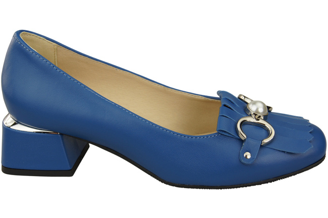 Dámská obuv Dámské lodičky se střapcem Modrá přírodní kůže 195 ElitaBut