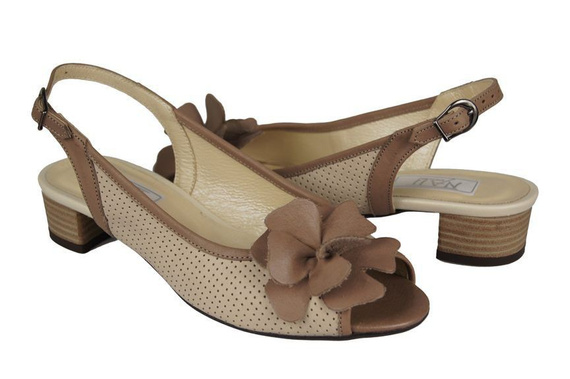 Dámská obuv Sandály z přírodní kůže Cappuccino Beige 778 ElitaBut